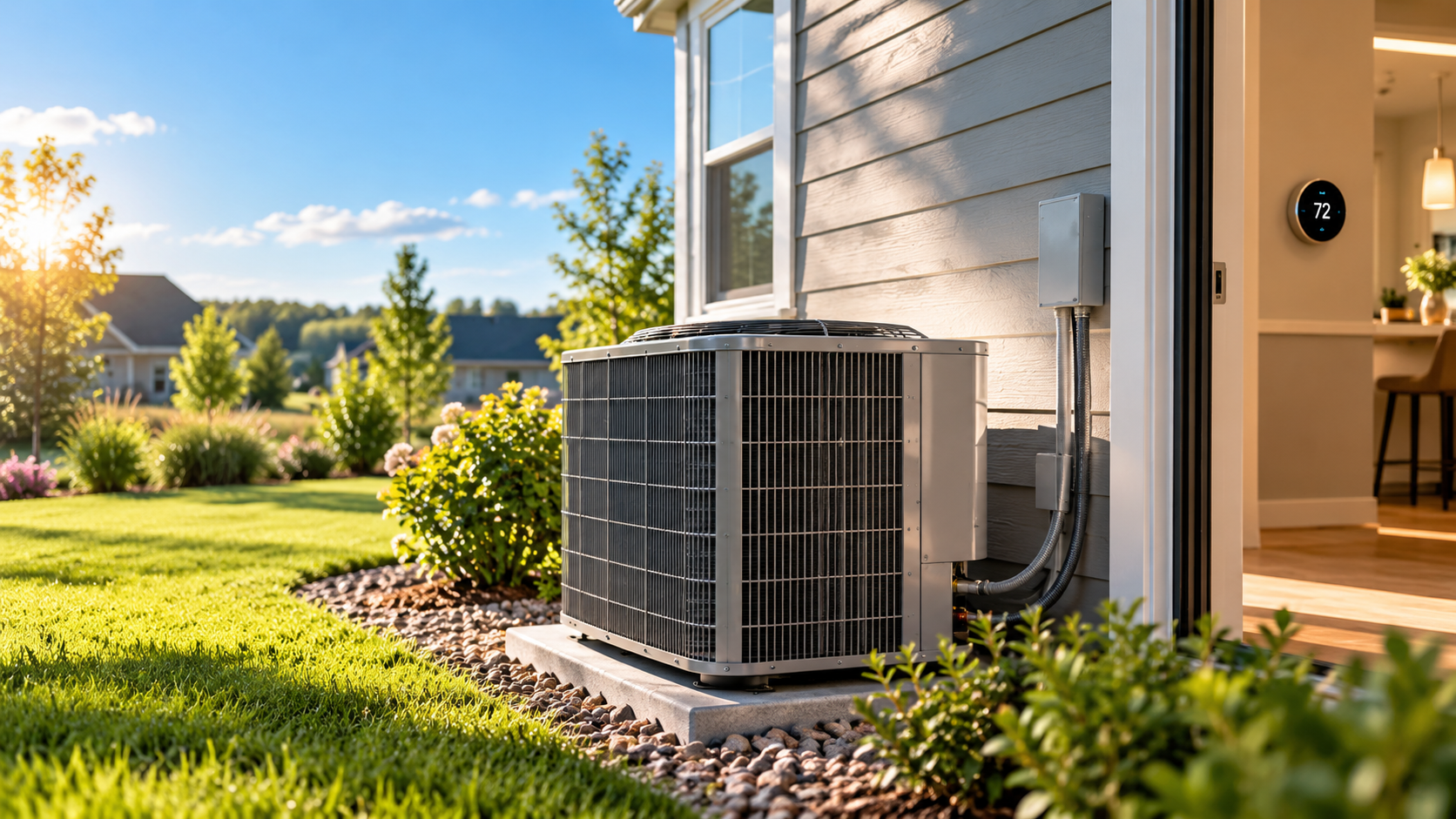 Residential outdoor air-conditioning unit and smart thermostat for estimating AC running costs